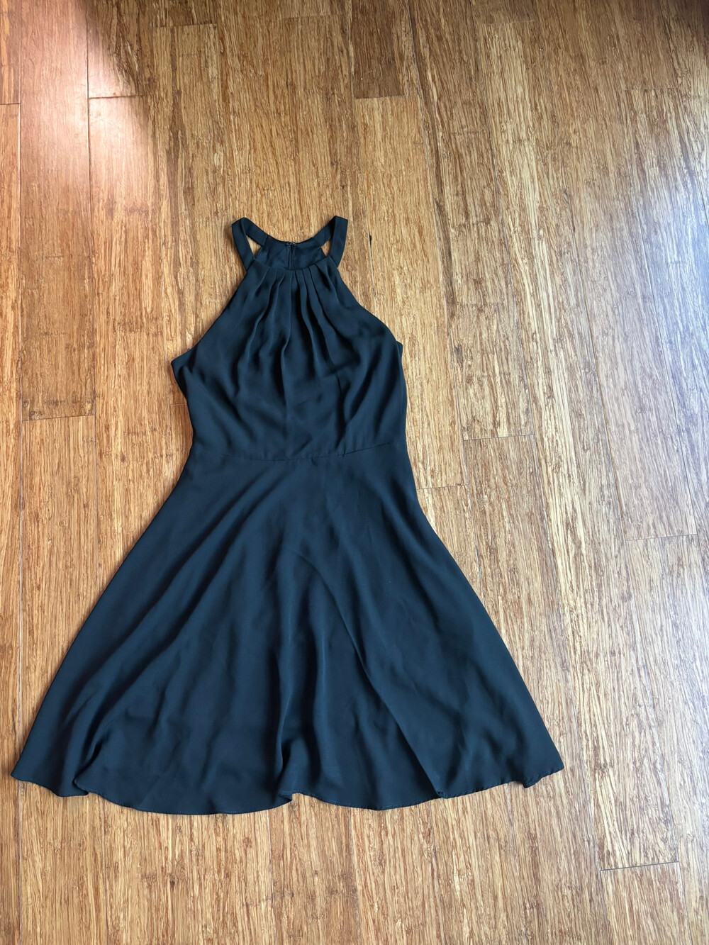 Black Halter Neck Flowy Midi Dress Size 0 Little Black Dress